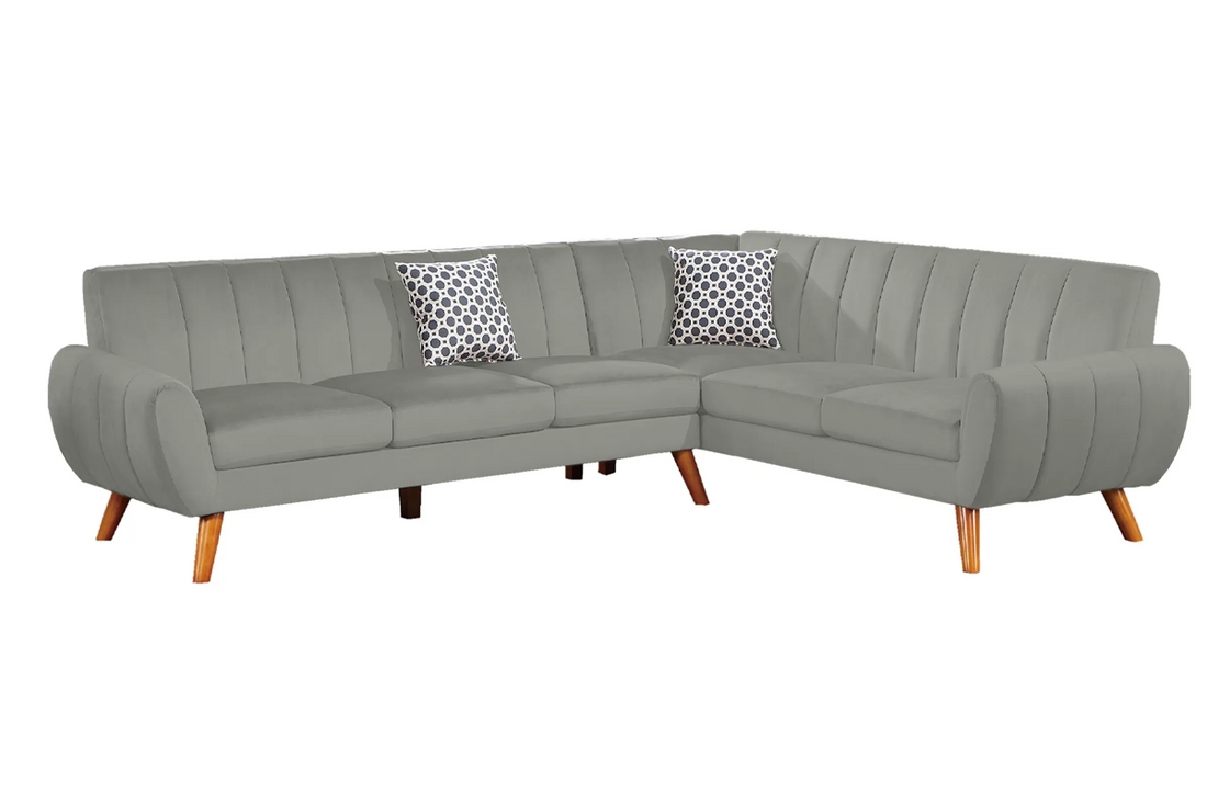 2-Piece Sectional Set W/ 2 Accent Pillows